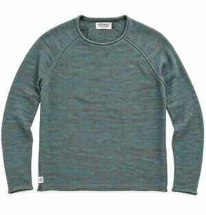 Jack & Jones Originals Rian Men's S Teal Gray Marled Knit Crewneck Sweater